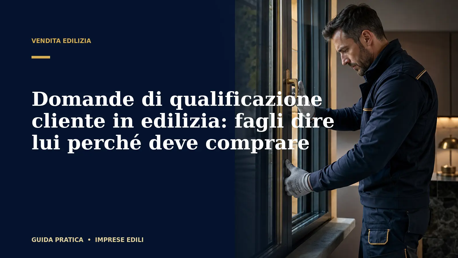 Domande di qualificazione cliente in edilizia: fagli dire lui perché deve comprare