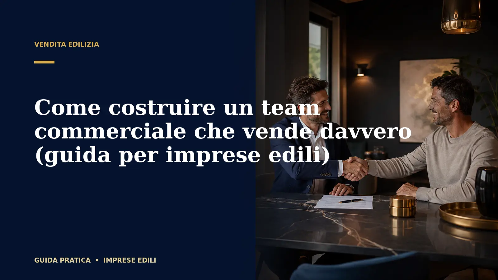 Come costruire un team commerciale che vende davvero (guida per imprese edili)