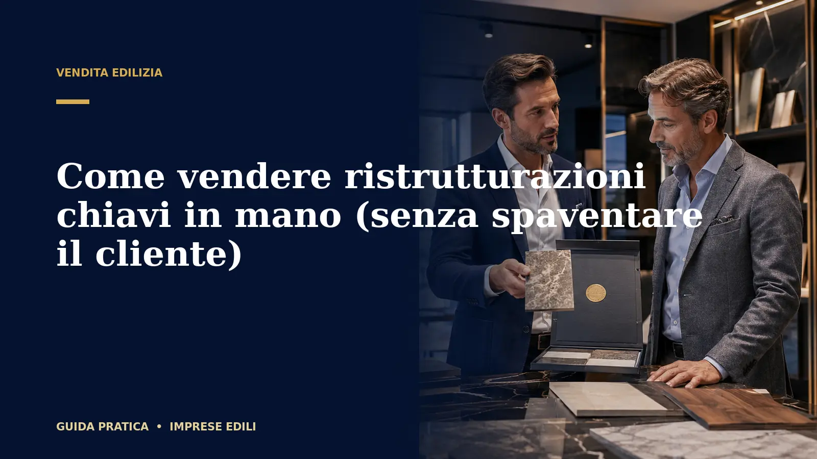Come vendere ristrutturazioni chiavi in mano (senza spaventare il cliente)
