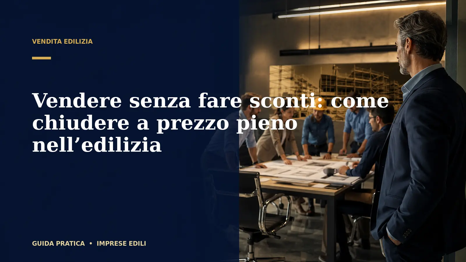 Vendere senza fare sconti: come chiudere a prezzo pieno nell'edilizia